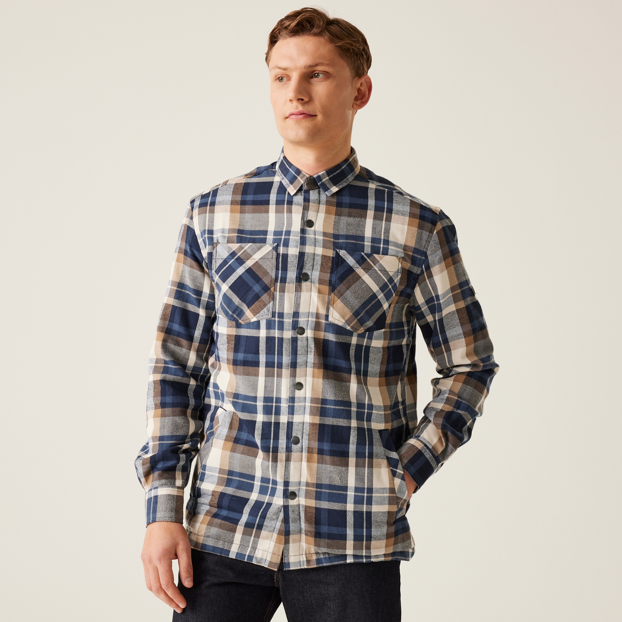 Regatta Męska koszula Thamos Granatowy w kratę