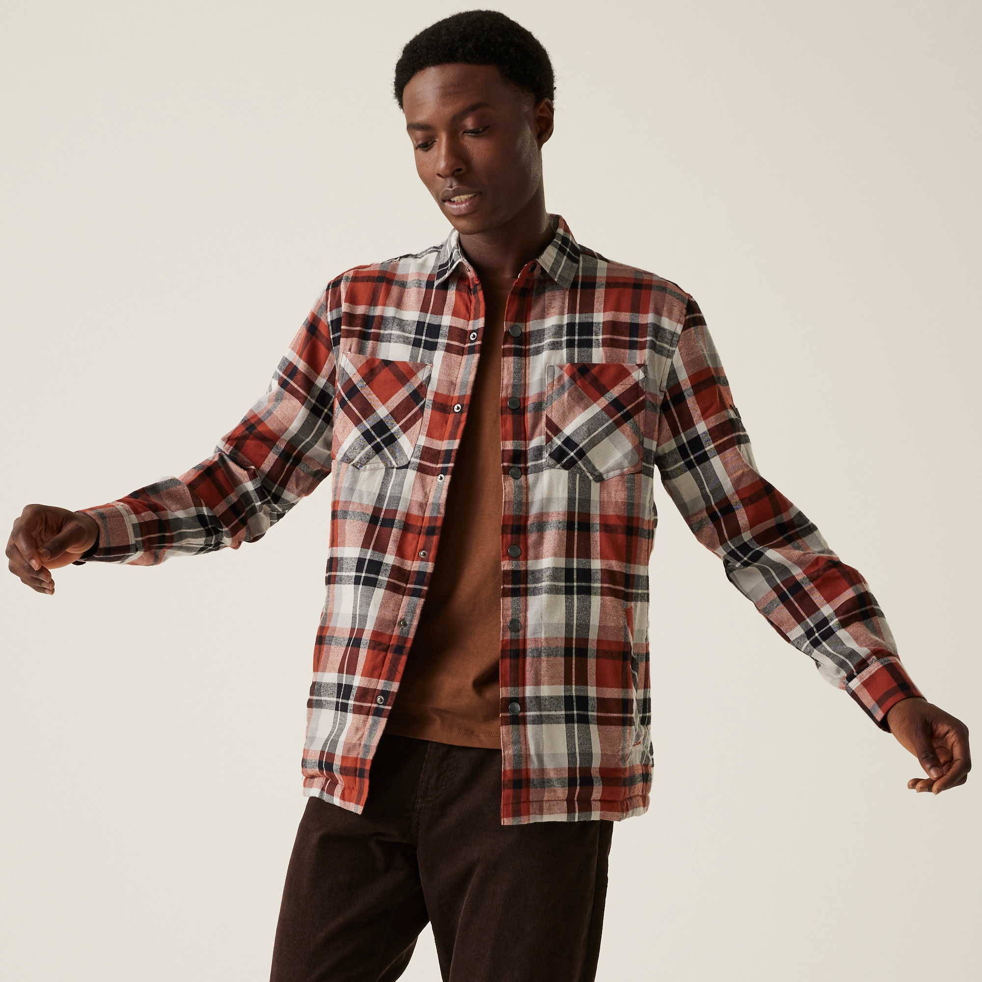 Regatta Męska koszula Thamos Ciepły brąz