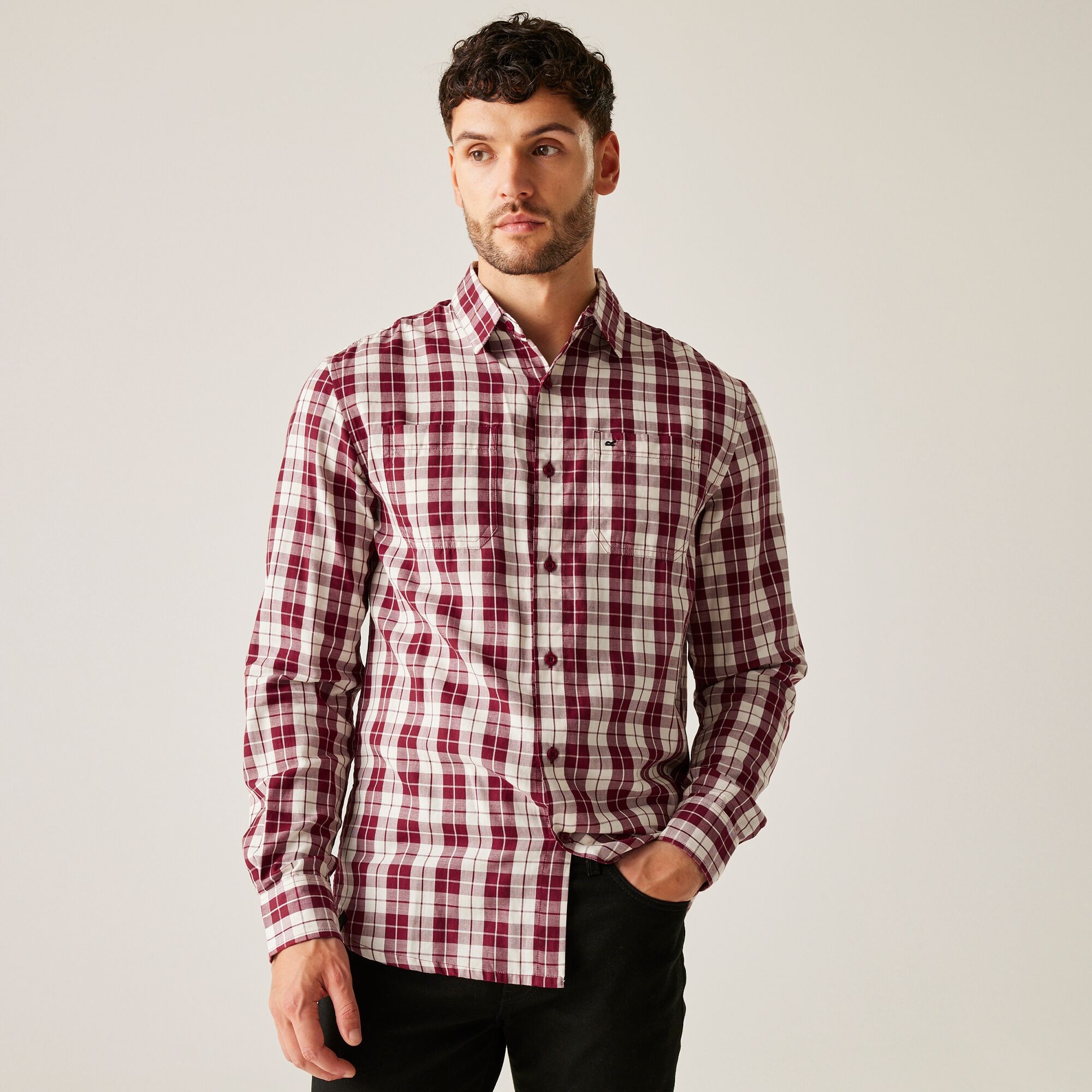 Regatta Męska koszula Lance Czerwony w kratę