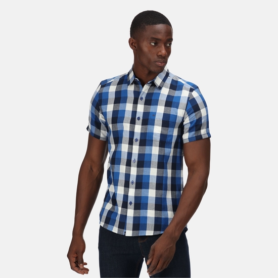 Men's Ryker Short Sleeve Check Shirt Lapis Blue Check