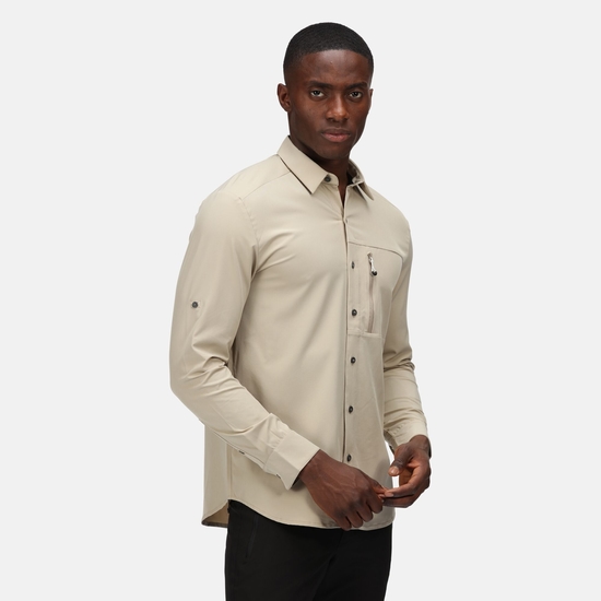 Highton Homme Chemise manches longues Beige