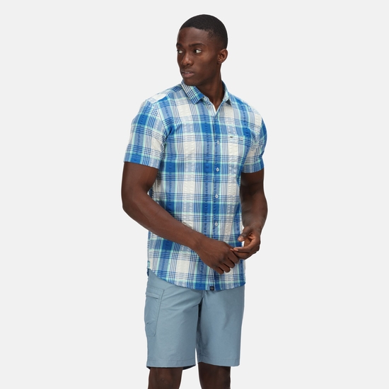 Men's Deakin IV Short Sleeve Shirt Lapis Blue Check