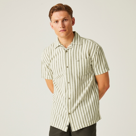 Men's Shorebay II Short Sleeve Shirt  Fauna Antique White Stripe