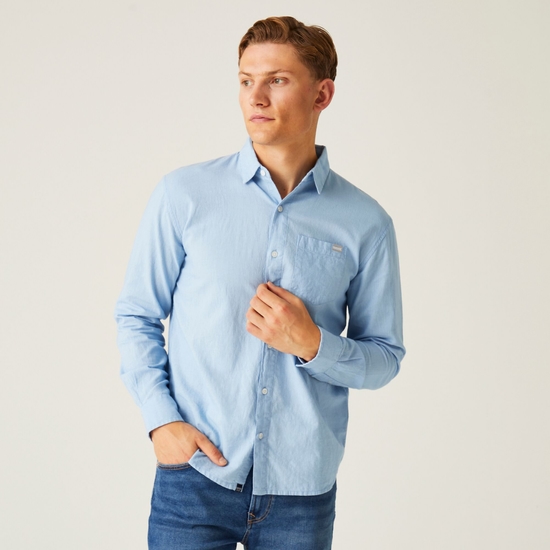 Men's Babbinswood Shirt Powder Blue Linen