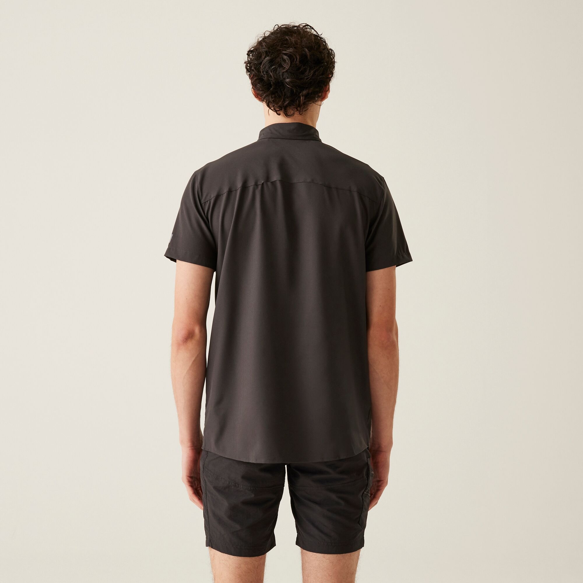 Regatta Męska koszula z krótkim rękawem Travel Packaway przeciw insektom Szary