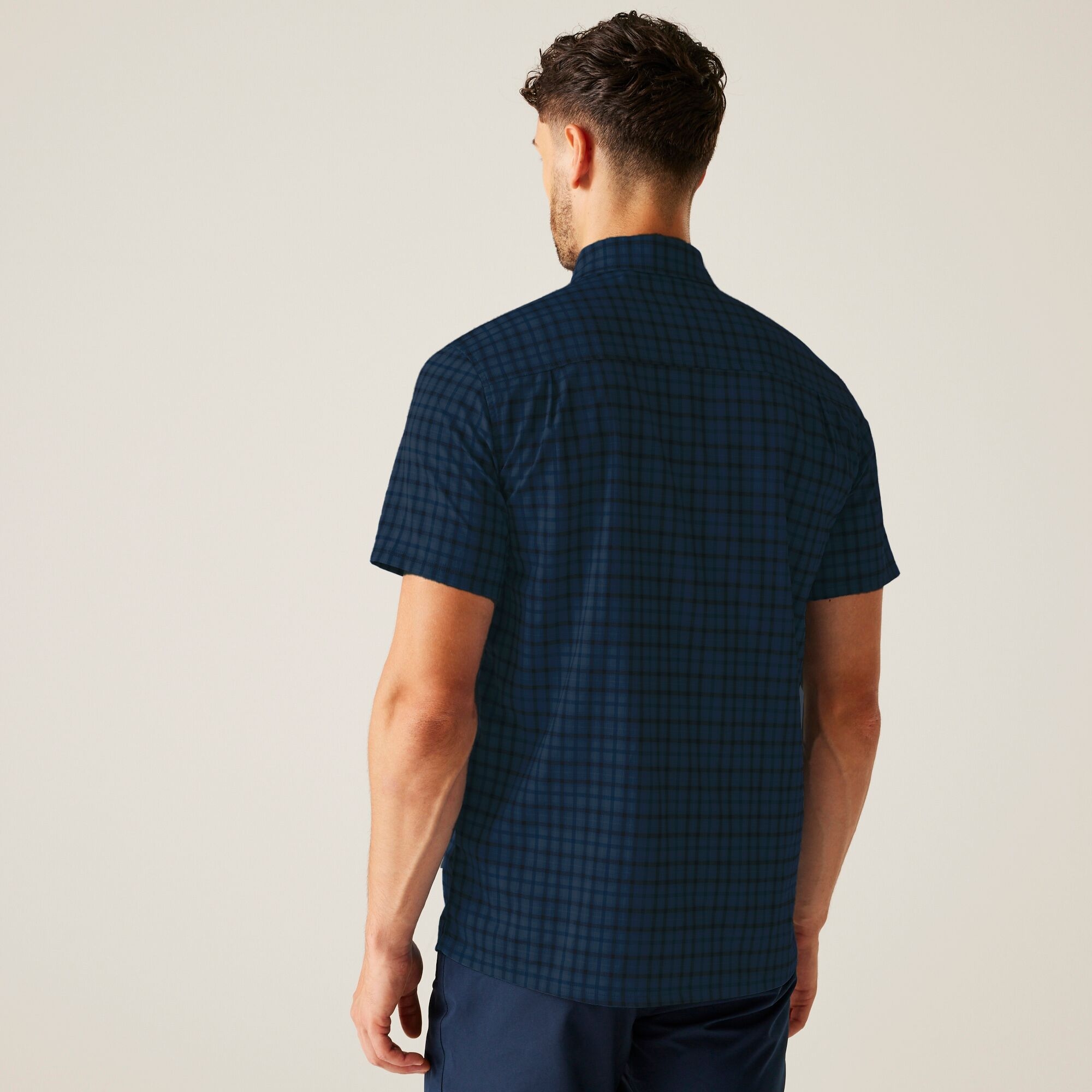 Męska koszula z krótkim rękawem Begarno Niebieski