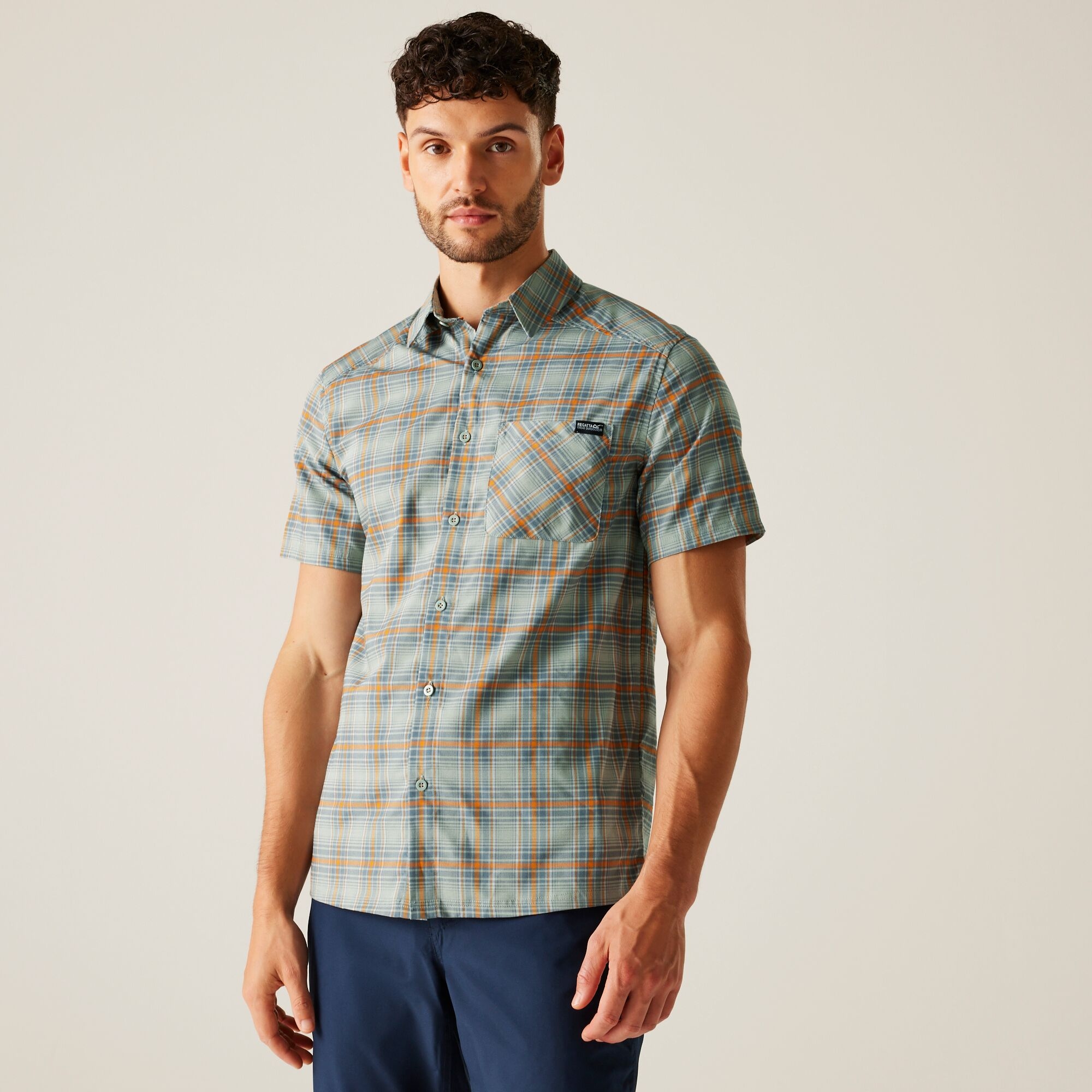 Regatta Regatta Koszula męska z krótkim rękawem Begarno Szary