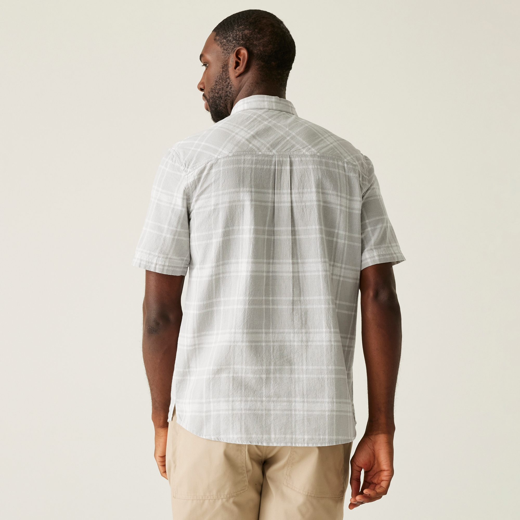 Regatta Koszula męska z krótkim rękawem Loran Srebrny