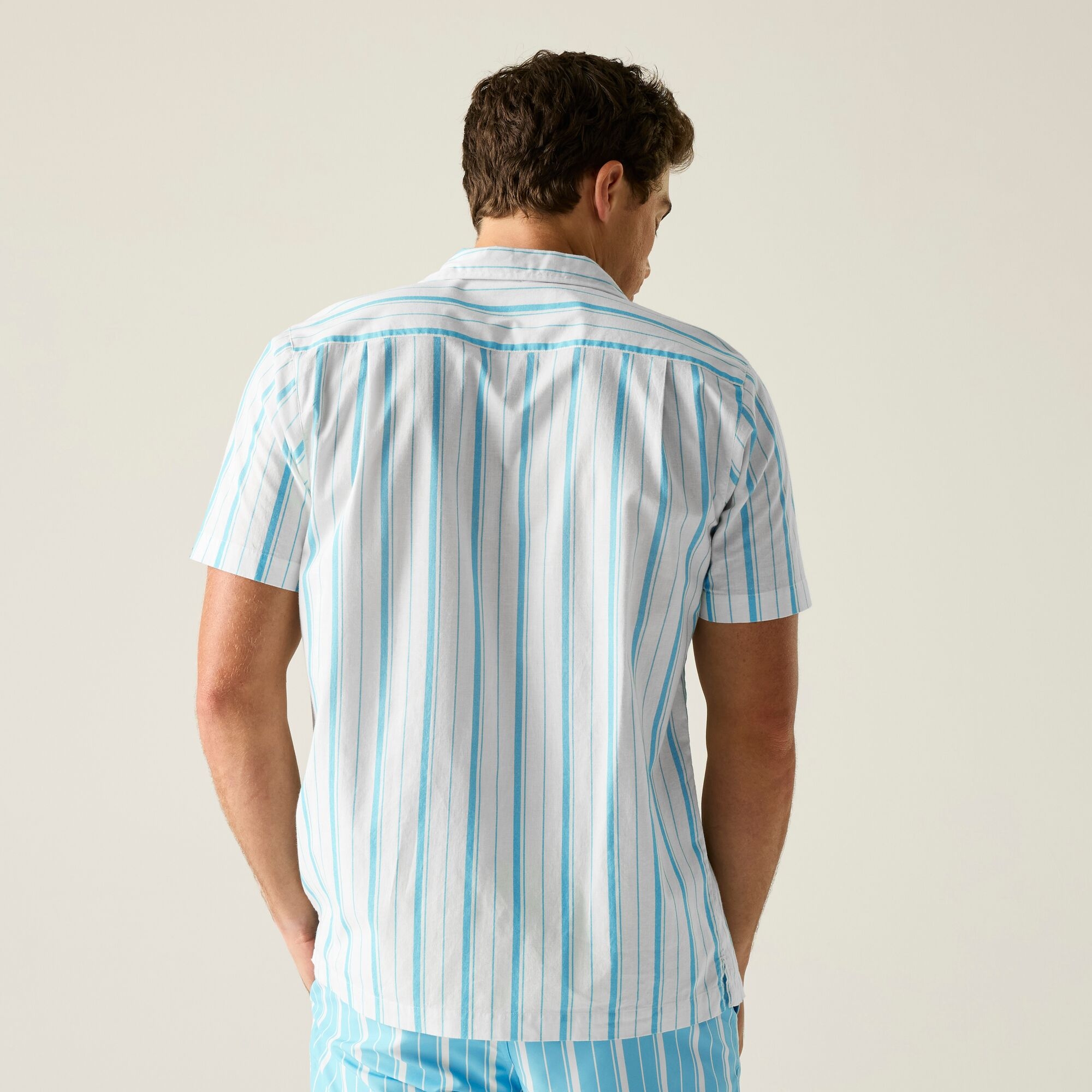 Regatta Koszula męska z krótkim rękawem Hadlin Niebieski