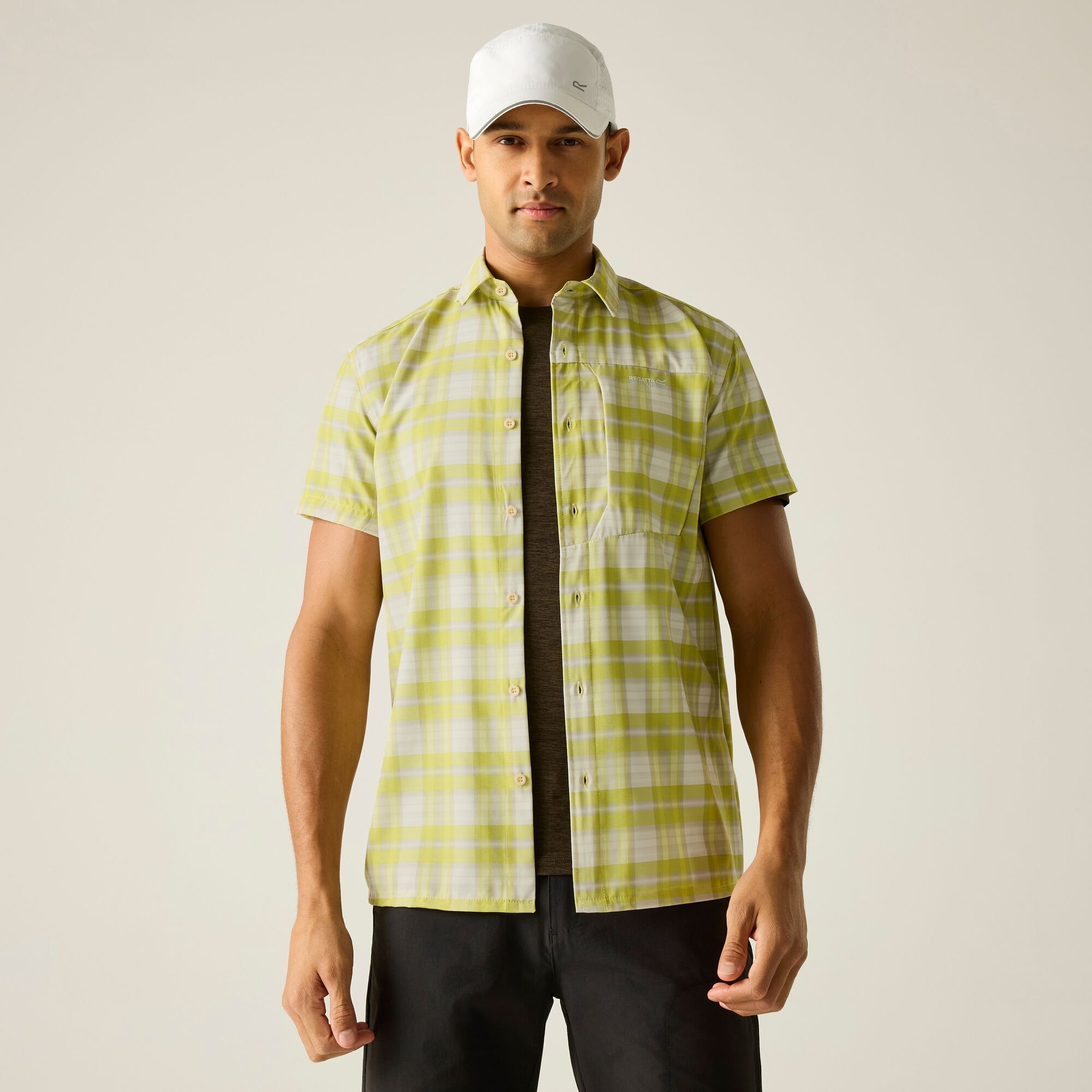 Regatta Koszula męska z krótkim rękawem Travel Light przeciw insektom Żółty
