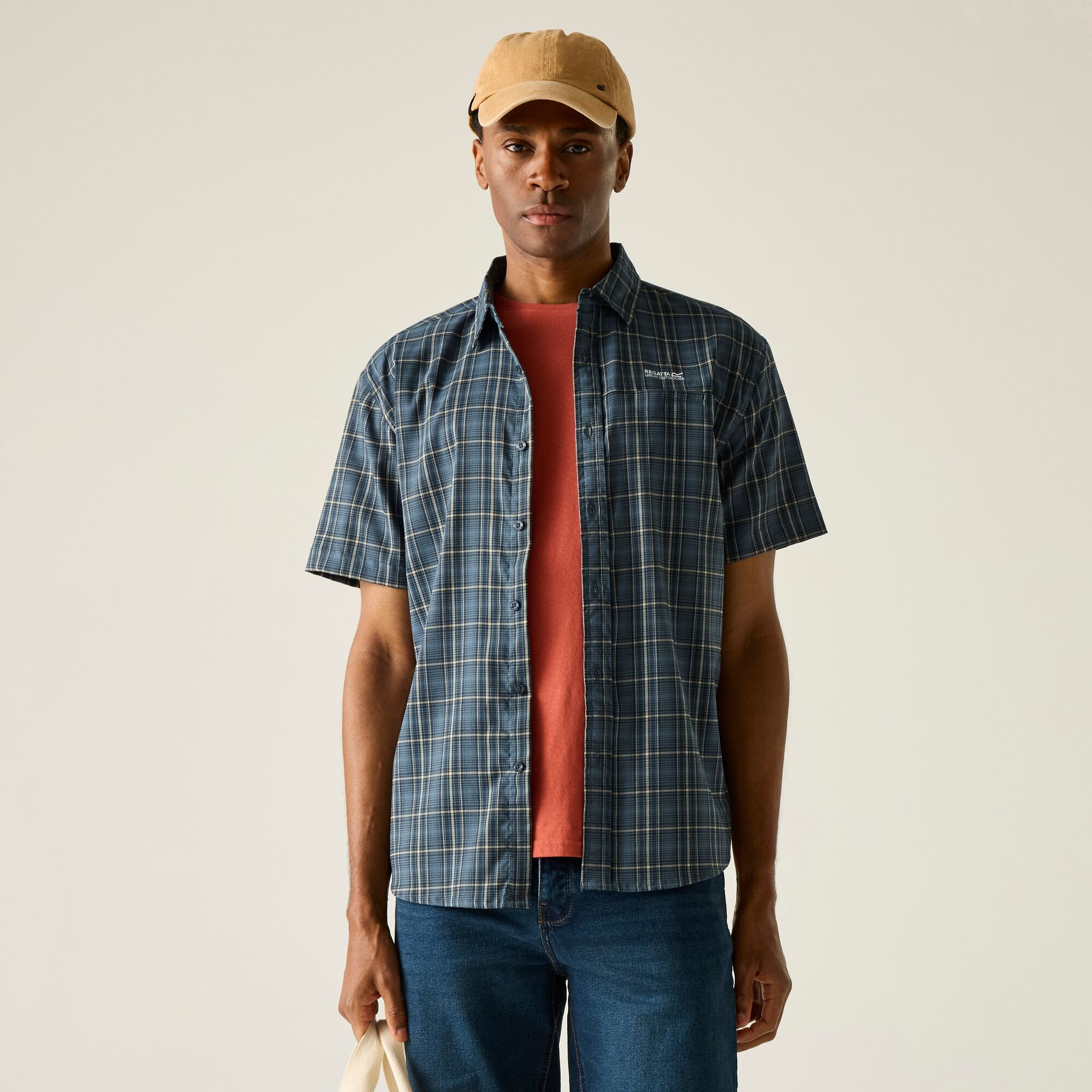 Regatta   Koszula męska z krótkim rękawem Begarno Niebieski