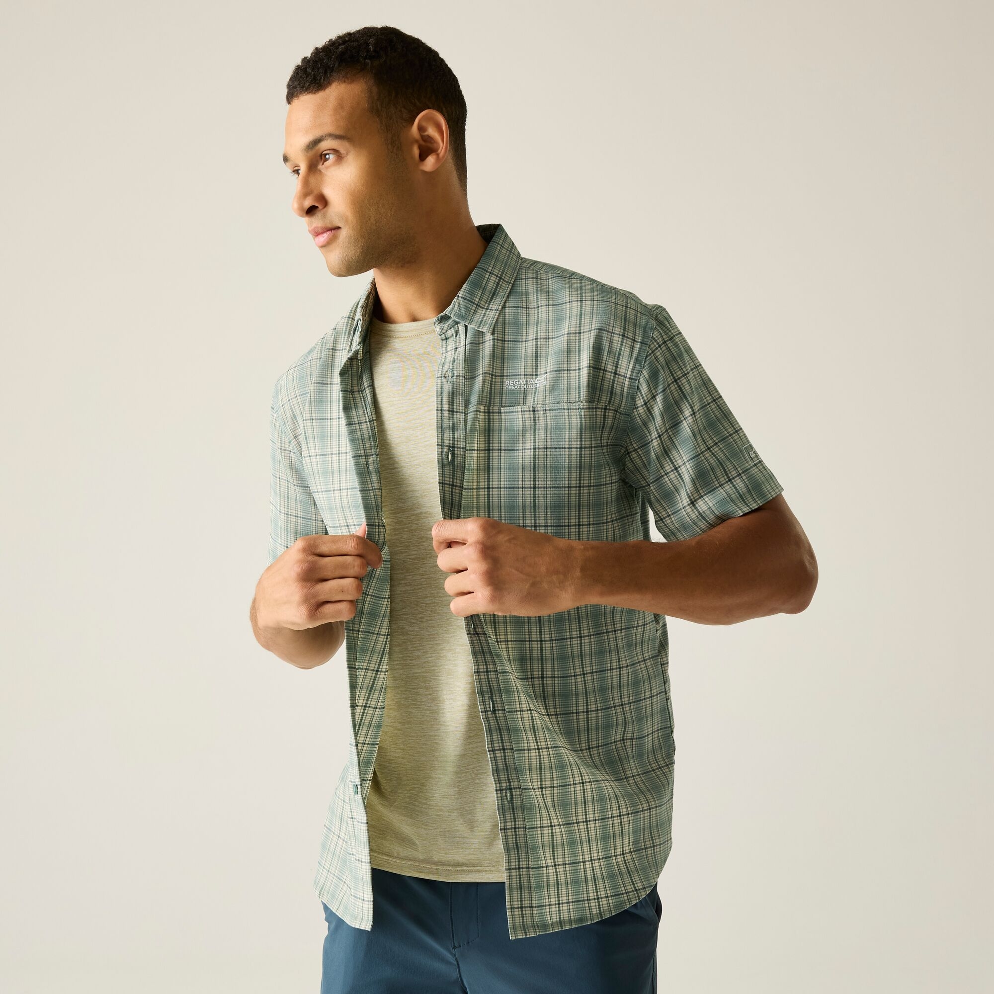 Regatta   Koszula męska z krótkim rękawem Begarno Niebieski