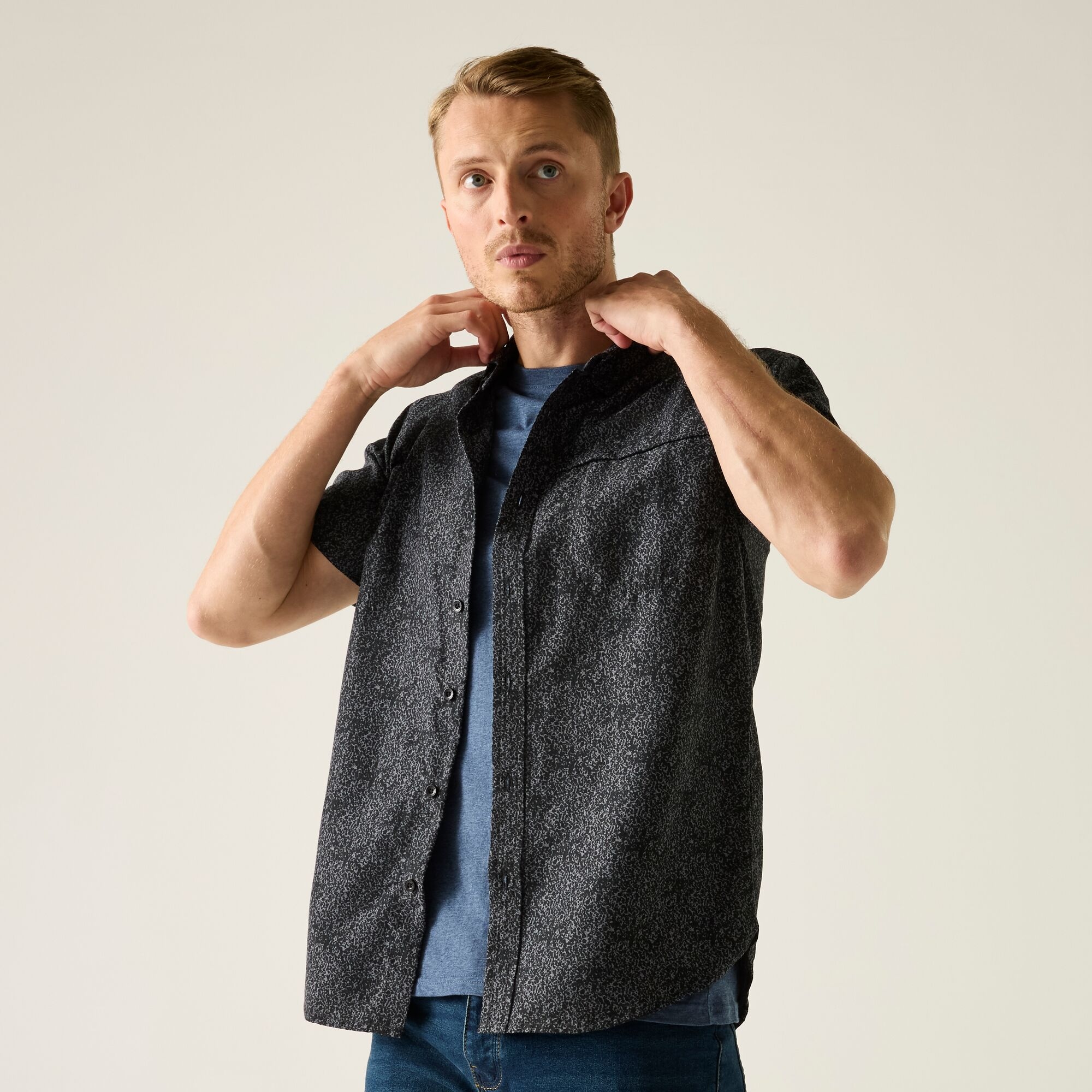 Regatta Koszula męska z krótkim rękawem Mindano Szary