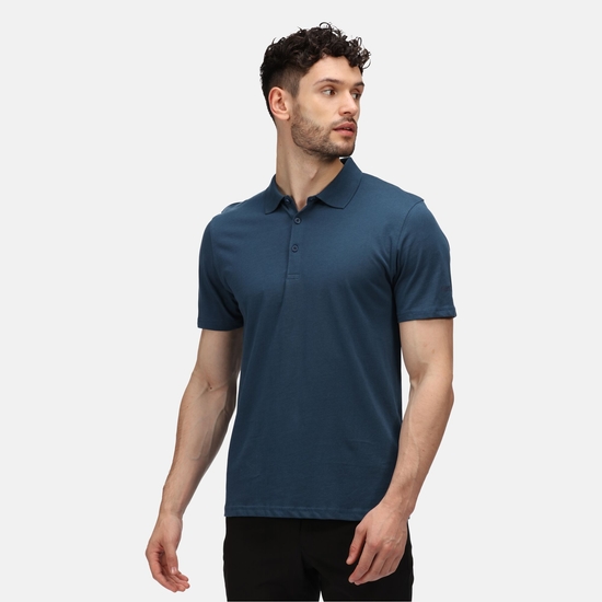 Men's Sinton Lightweight Polo Shirt Moonlight Denim