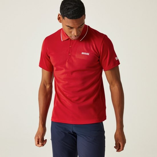 Men's Maverick V Active Polo Shirt Danger Red