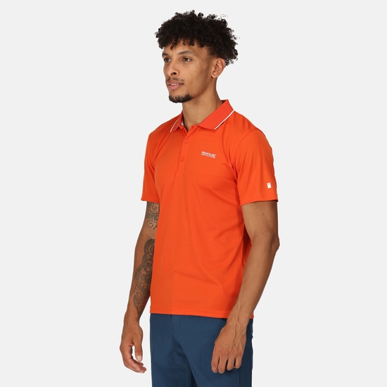 Men's Maverick V Active Polo Shirt Rusty Orange 