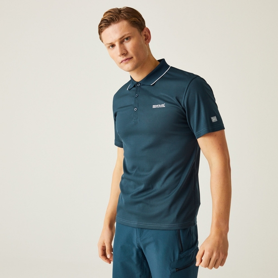 Men's Maverick V Active Polo Shirt Moonlight Denim