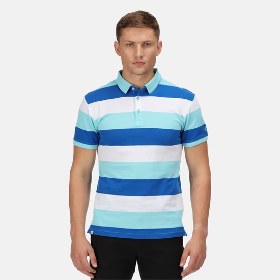 Men's Maxen Stripe Polo Shirt Anitgua Stripe