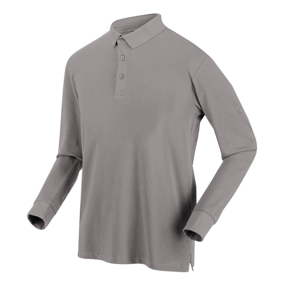Kaleb Homme Polo manches longues Mineral Grey
