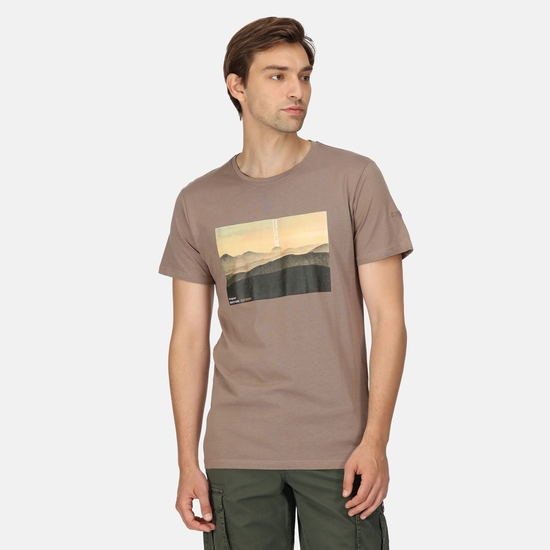 Cline VII T-Shirt mit Graphik-Print für Herren Braun
