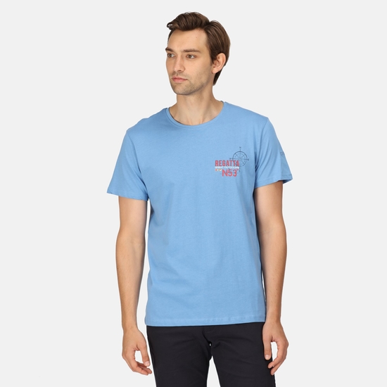 Cline VII T-Shirt mit Graphik-Print für Herren Blau