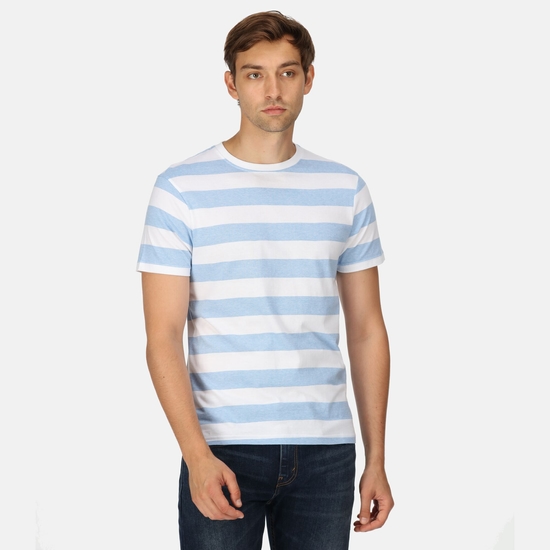 Ryeden Homme T-shirt rayé Bleu