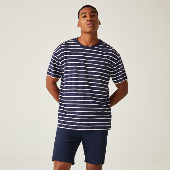 Men's Shorebay Tee II T-Shirt Navy White Stripe