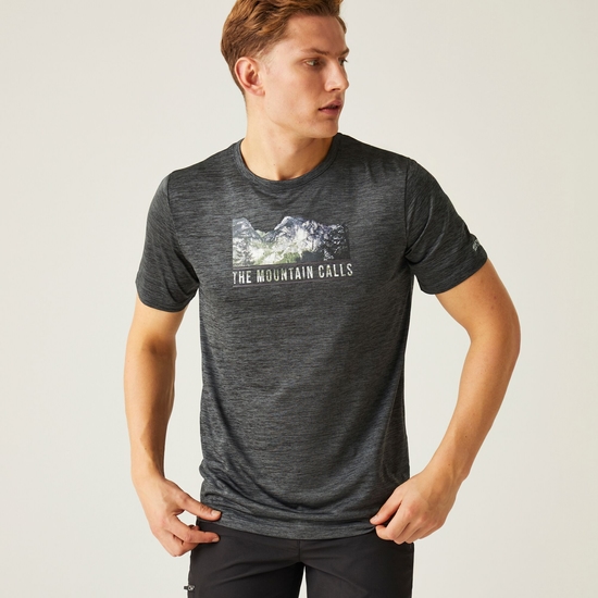 Men's Fingal VIII Graphic Print T-Shirt Seal Grey Marl 