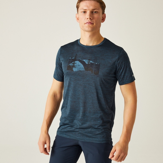 Men's Fingal VIII Graphic Print T-Shirt Moonlight Denim Marl