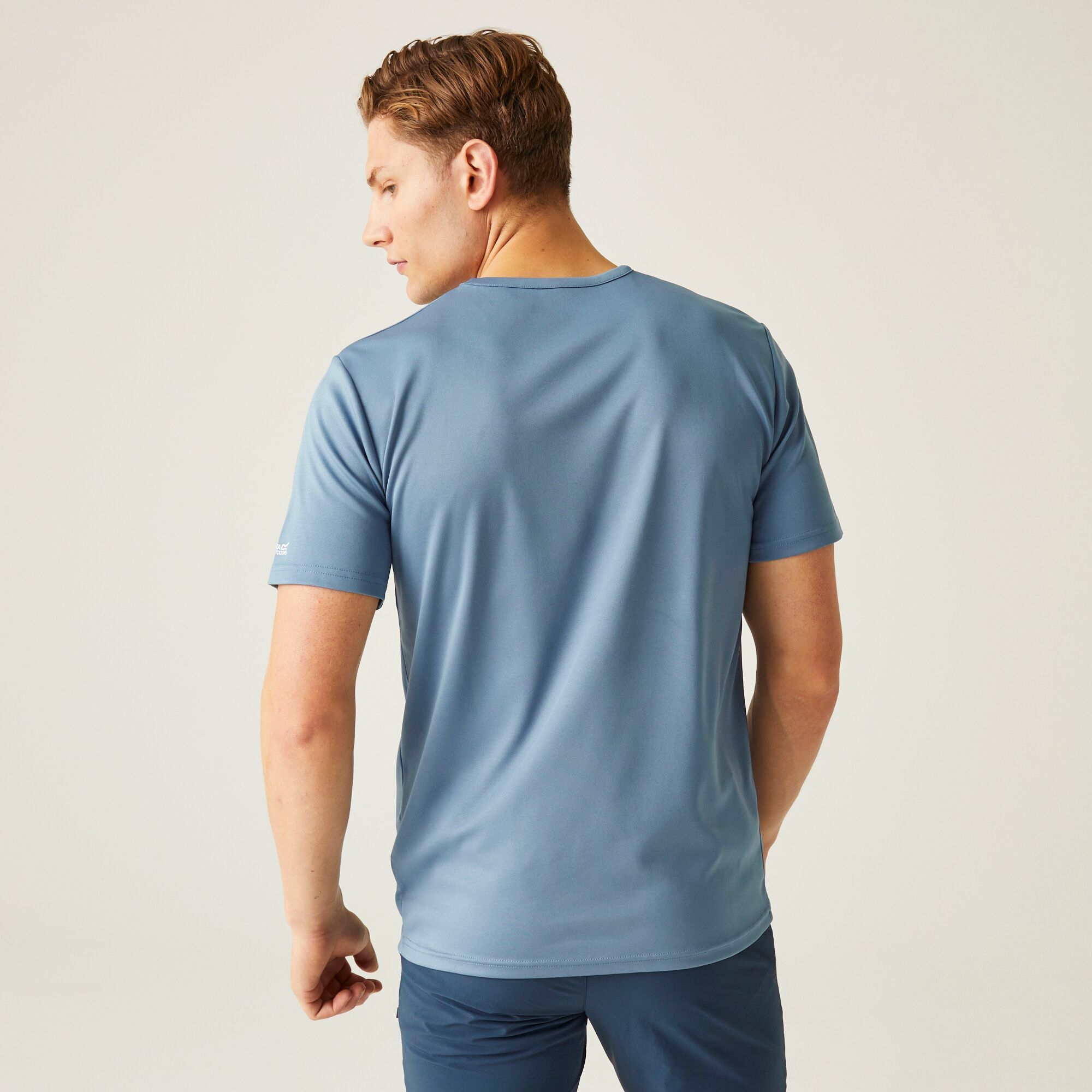 Regatta Męska koszulka Fingal Slogan III Niebieski