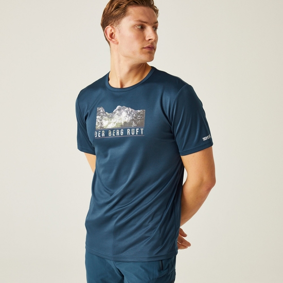 Men's Fingal Slogan III T-Shirt Moonlight Denim