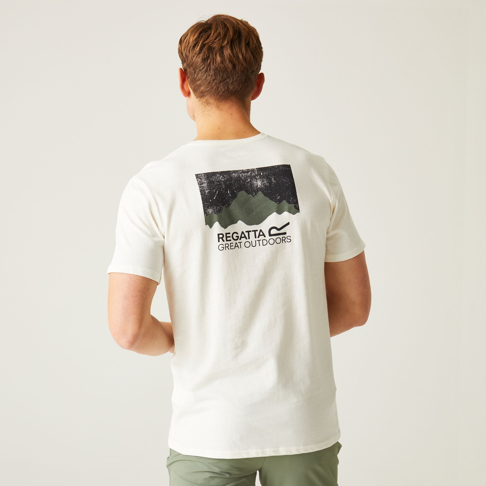 Regatta Męska koszulka Breezed IV Graphic Print Kremowy