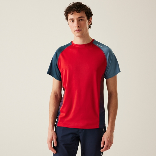Men's Corballis T-Shirt Danger Red Moonight Denim Coronet Blue