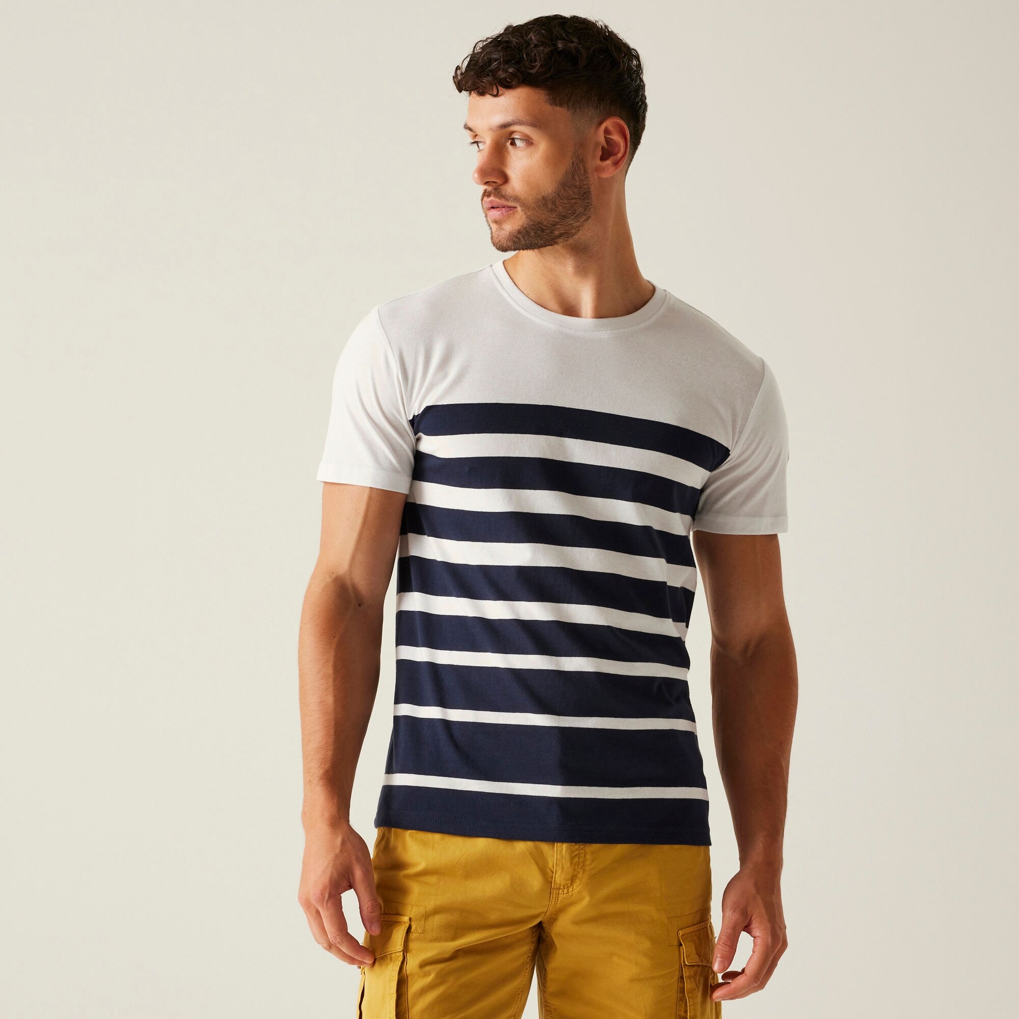 Regatta Męska koszulka Shorebay III White Navy Stripe
