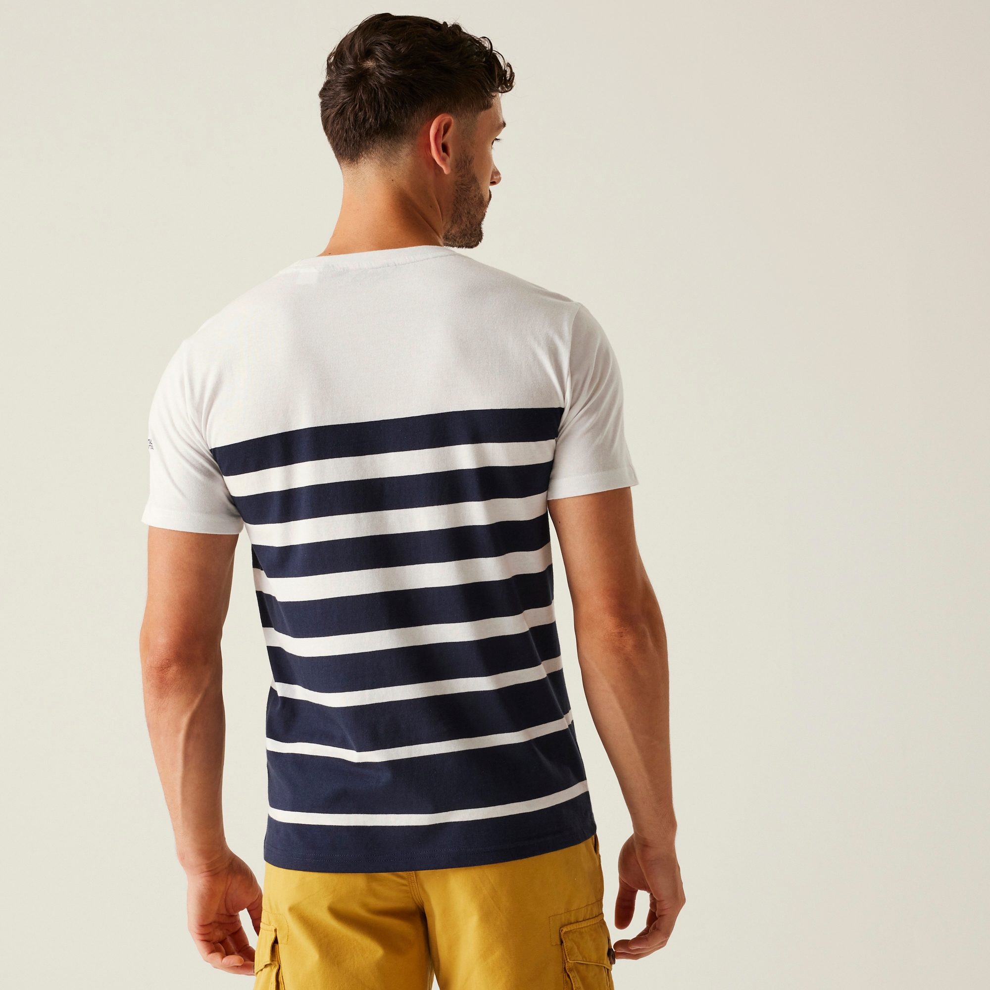 Regatta Męska Koszulka Shorebay III White Navy Stripe