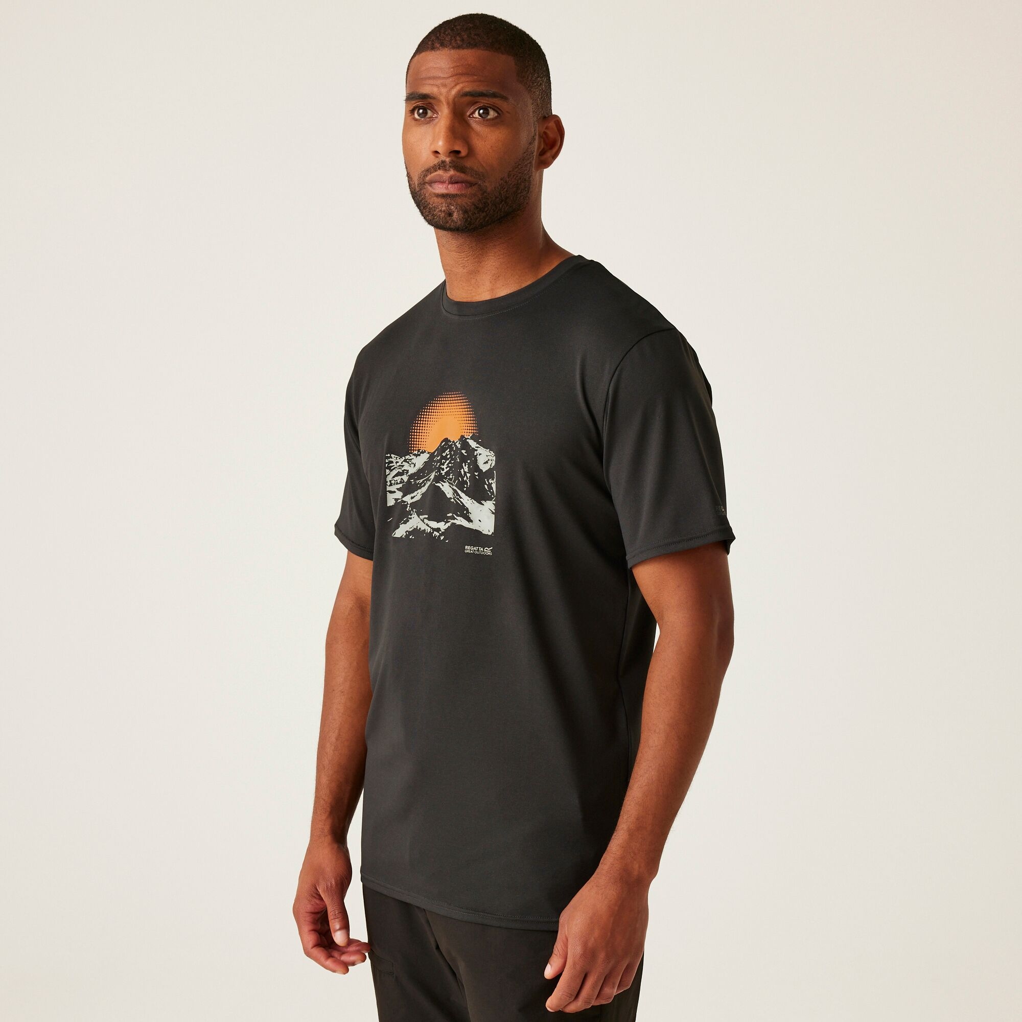 Regatta Men's Quick-drying Fingal Stretch T-shirt Ash, Size: M