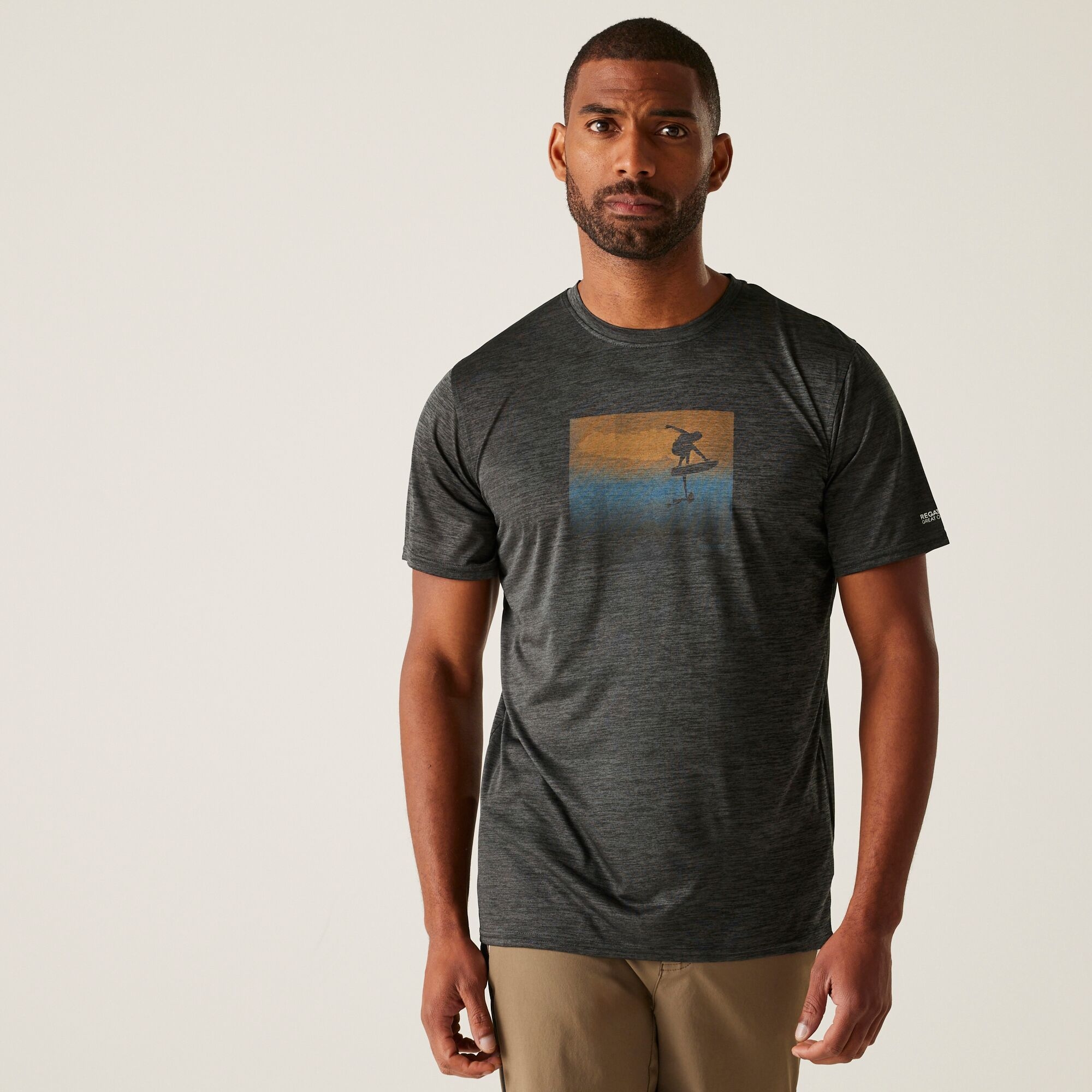 Regatta Men's Quick-drying Fingal IX T-shirt Ash Marl, Size: L