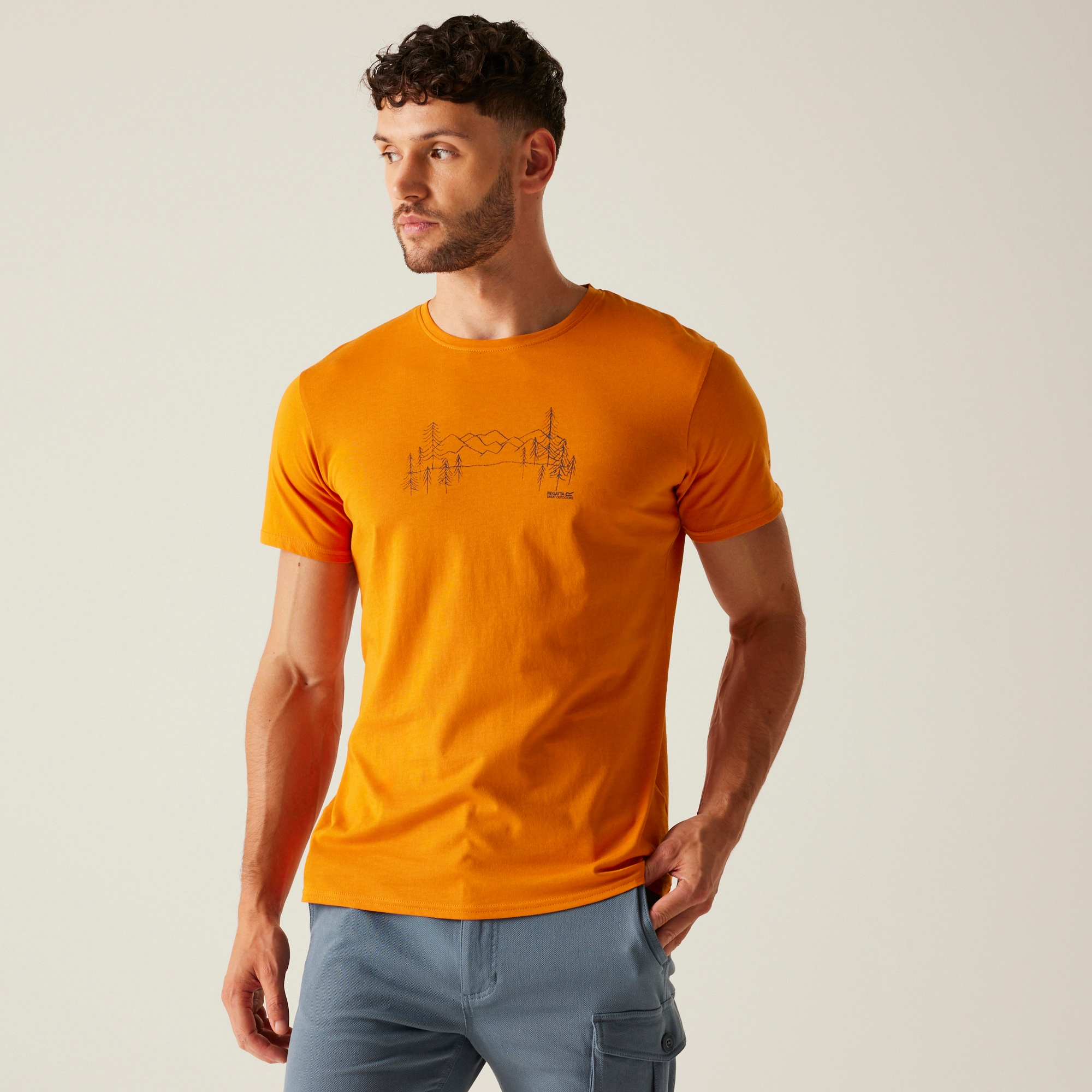 Męska koszulka Breezed V Pomarańczowy