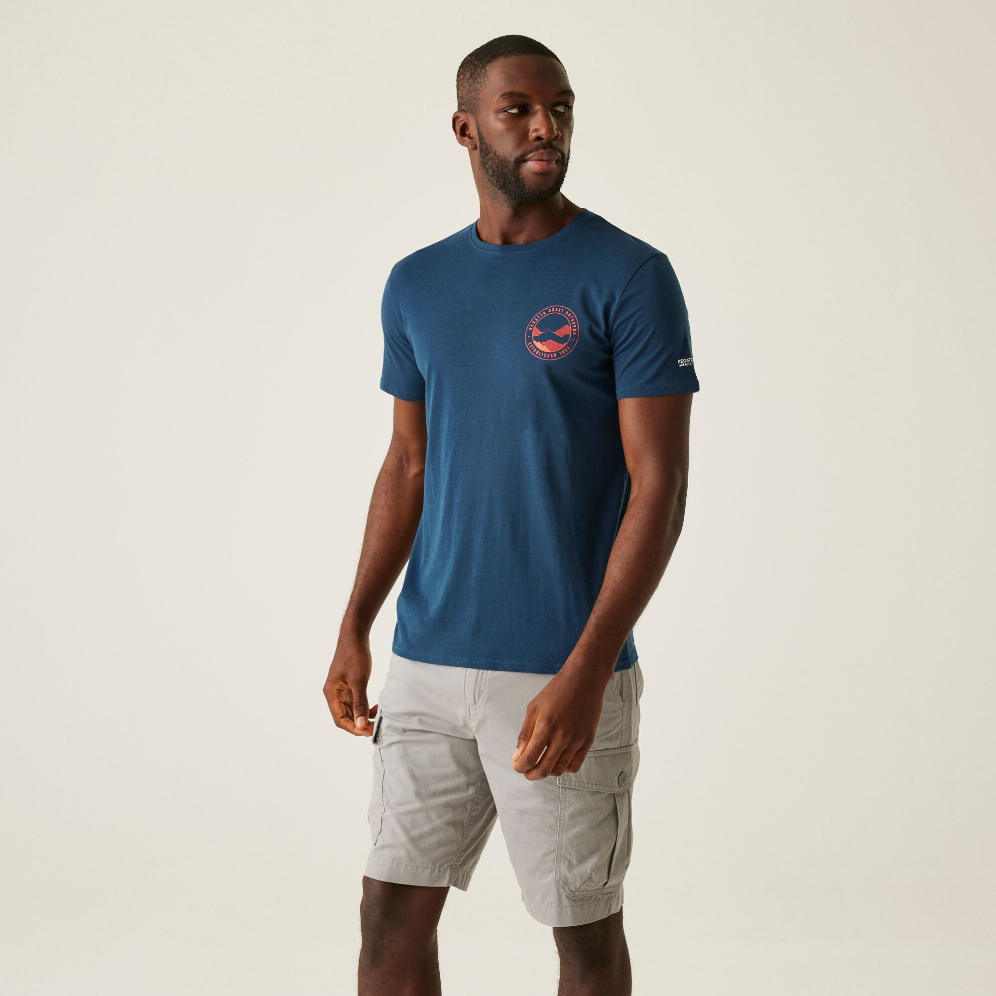 Regatta Men's Stylish Breezed V T-shirt Moonlight Denim, Size: XXL