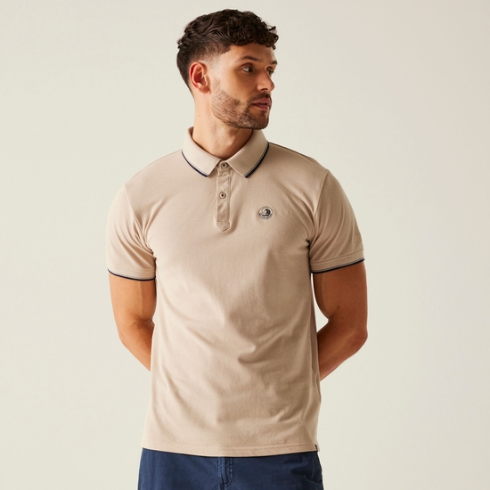 Men's Tadeo II Polo Shirt White Pepper Navy Tipping