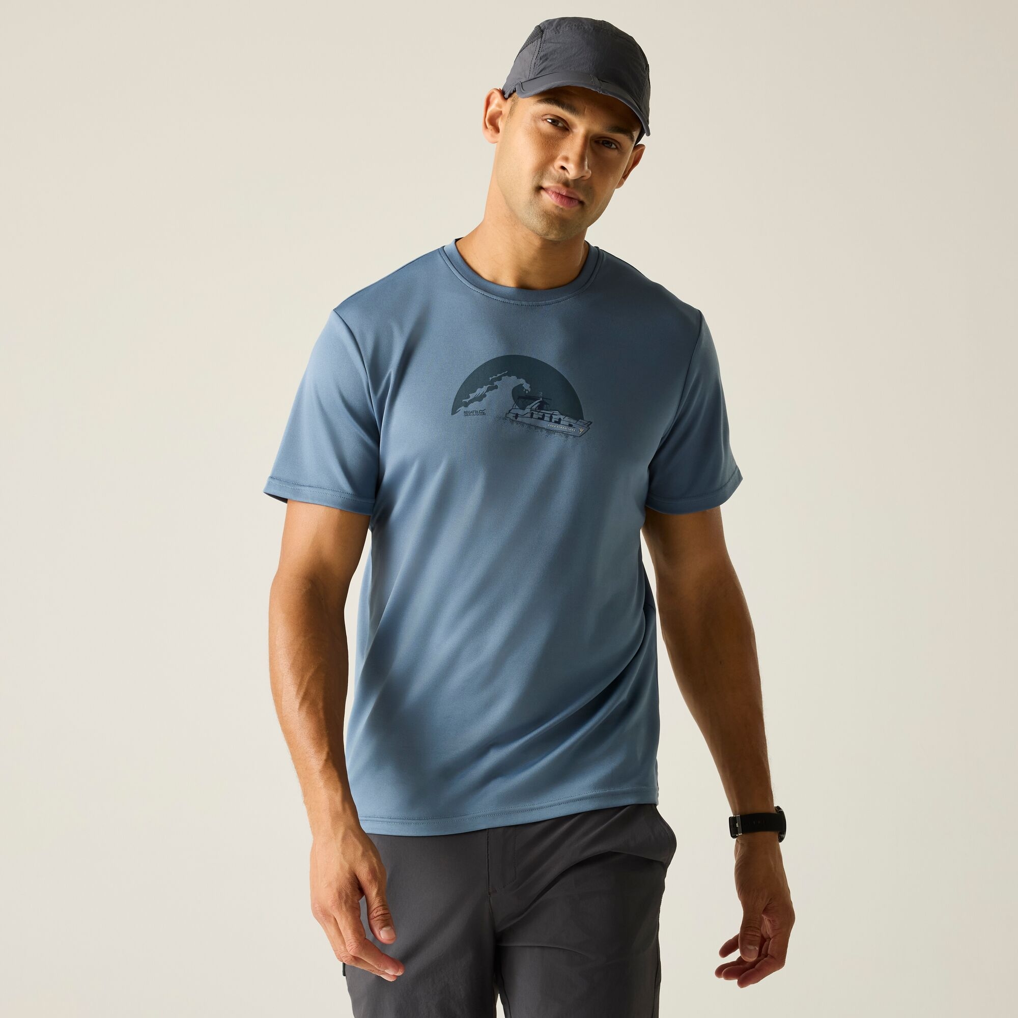 Regatta Regatta Koszulka męska Fingal Slogan Niebieski