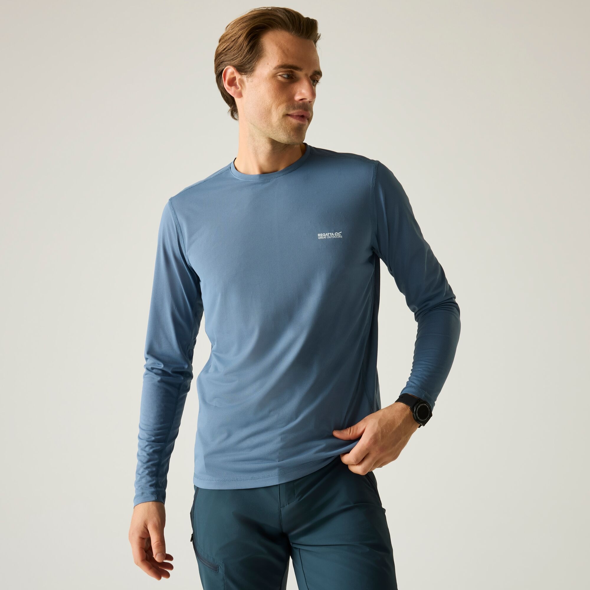 Regatta   Koszulka męska z długim rękawem Mindo przeciw insektom Niebieski