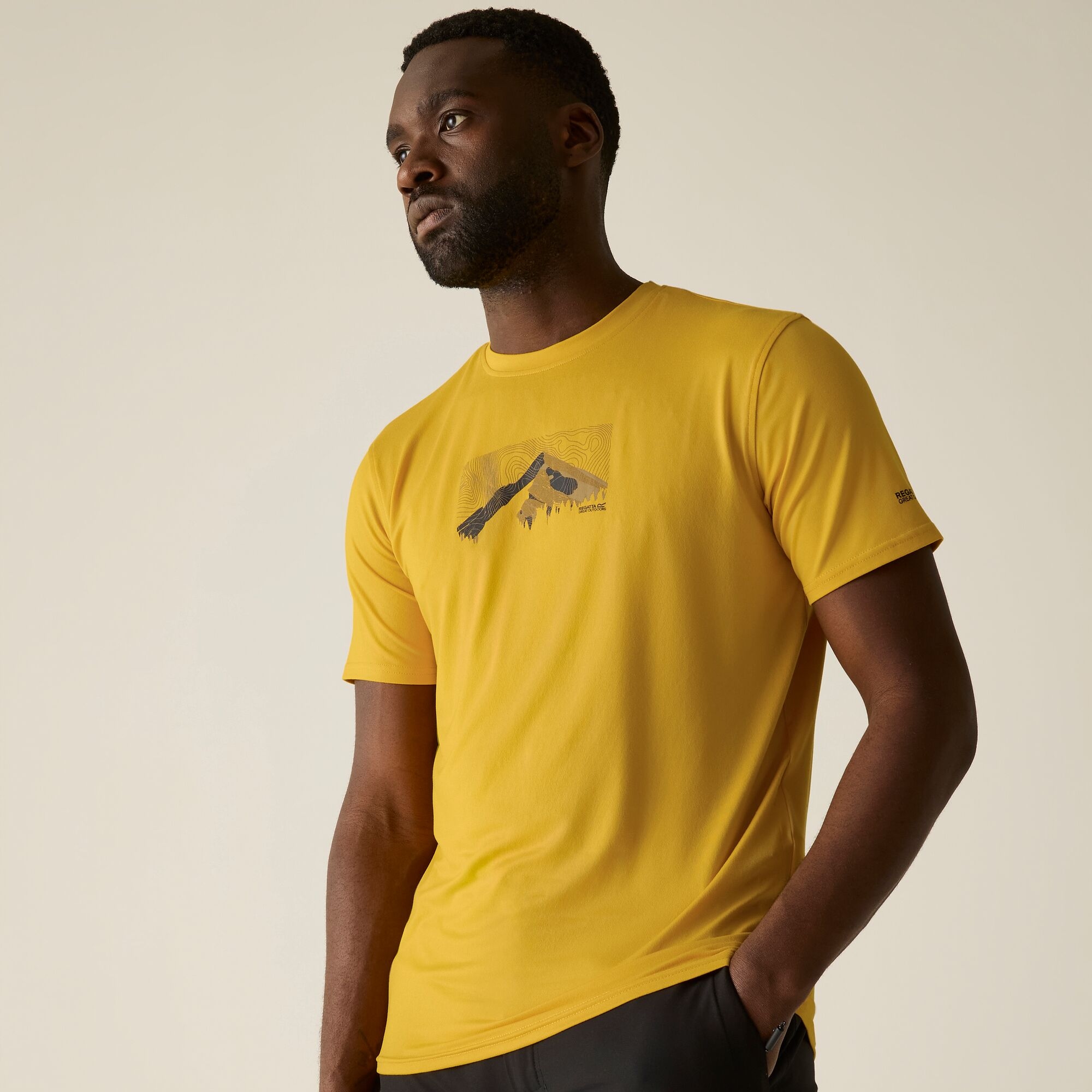 Regatta Men's Fingal Stretch T-Shirt - Yellow Small