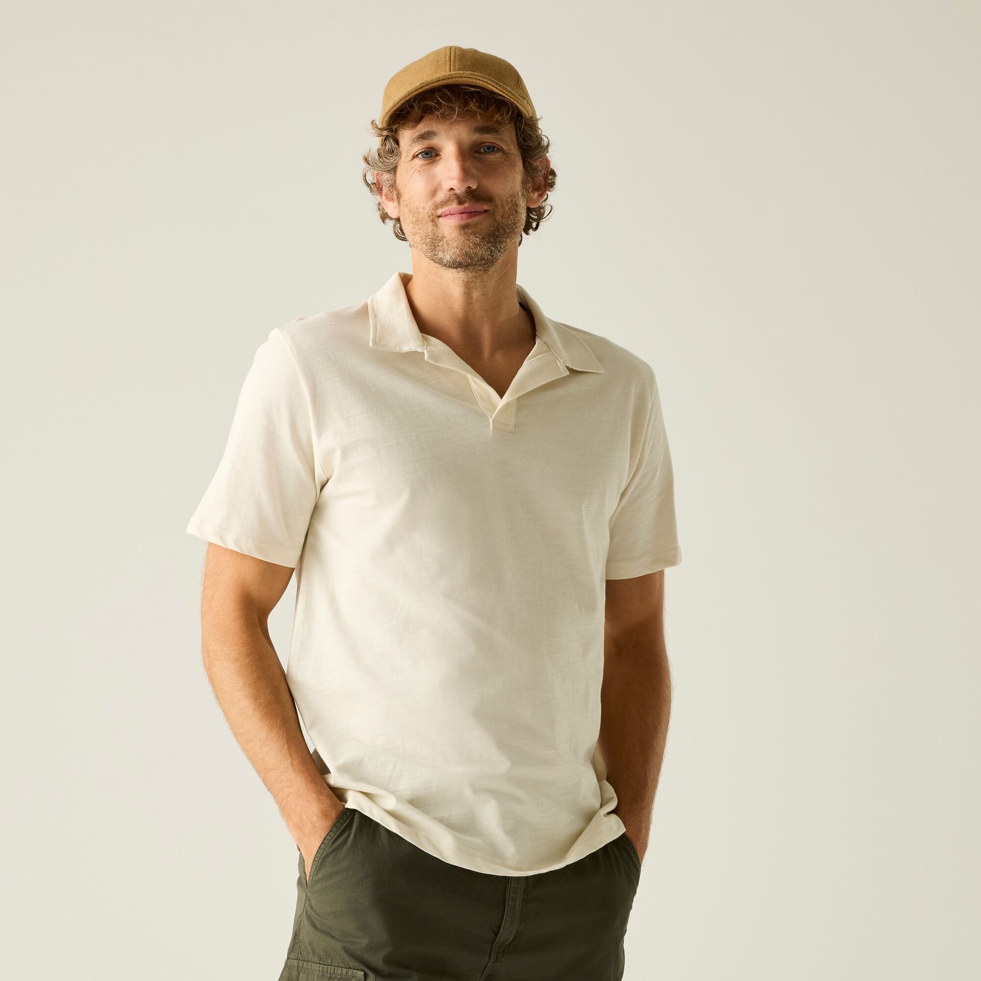 Regatta   Koszulka męska polo Hadvo Beżowe