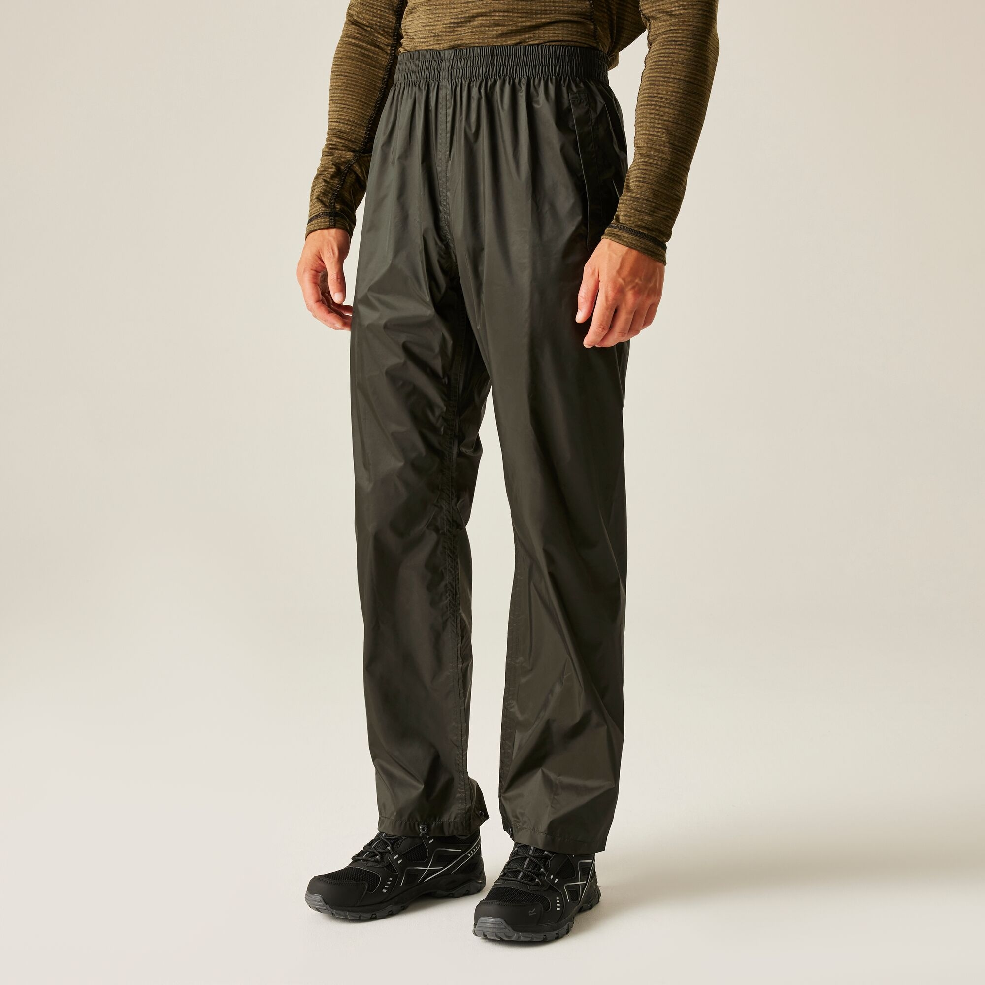 Regatta Spodnie męskie przeciwdeszczowe + worek Pack It Zielony