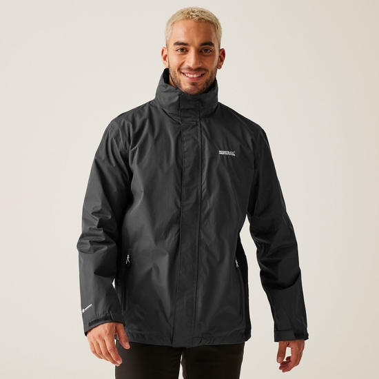 Men's Matt Waterproof Jacket Ash Black