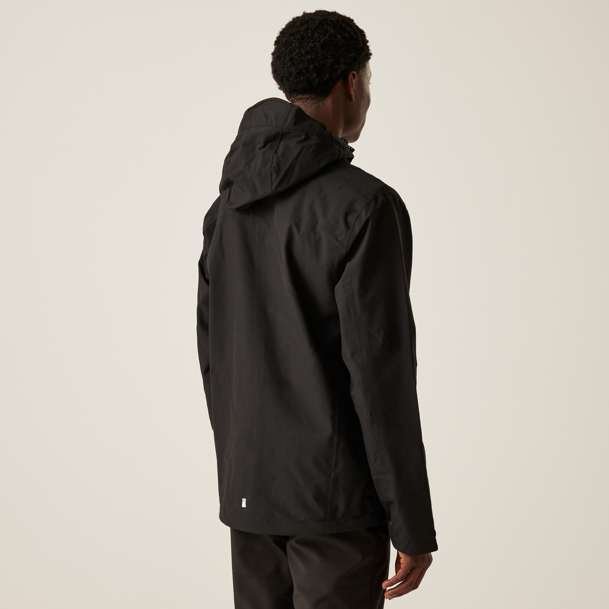 Regatta Męska kurtka przeciwdeszczowa z kapturem Birchdale Czarny