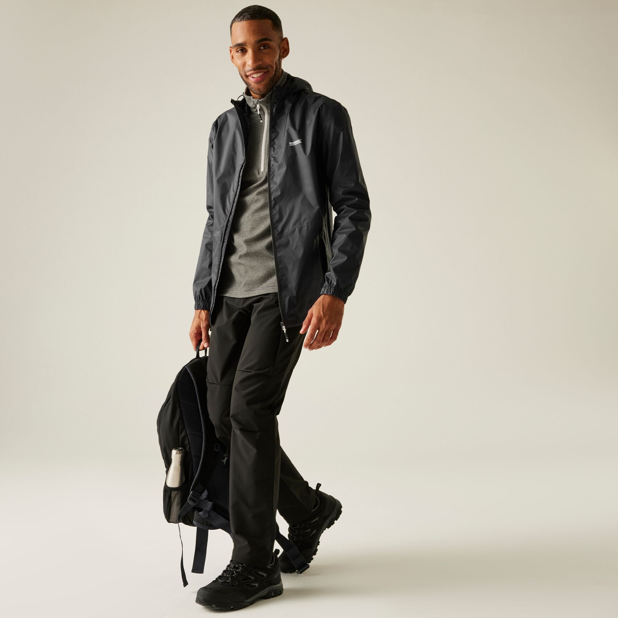 Regatta Męska kurtka wiosenna kieszonkowa Pack It III Szary