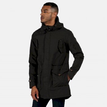 Men's Macarius Waterproof Hooded Parka Jacket Black