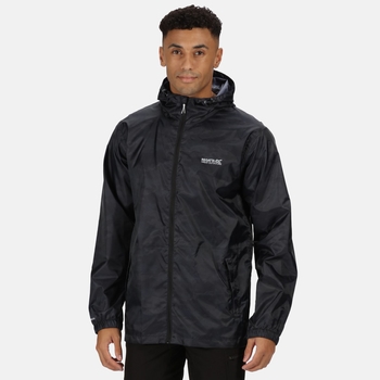 Men's Printed Pack-It Waterproof Jacket Black Camo